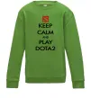 Детский Свитшот Keep calm and play Dota2 Лаймовый фото