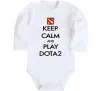 Детский боди Keep calm and play Dota2 Белый фото