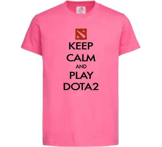 Детская футболка Keep calm and play Dota2 Ярко-розовый фото