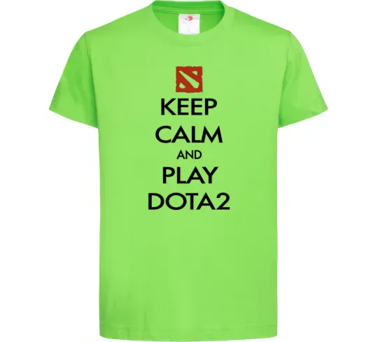 Детская футболка Keep calm and play Dota2 Лаймовый фото