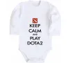 Детский боди Keep calm and play Dota2 Белый фото