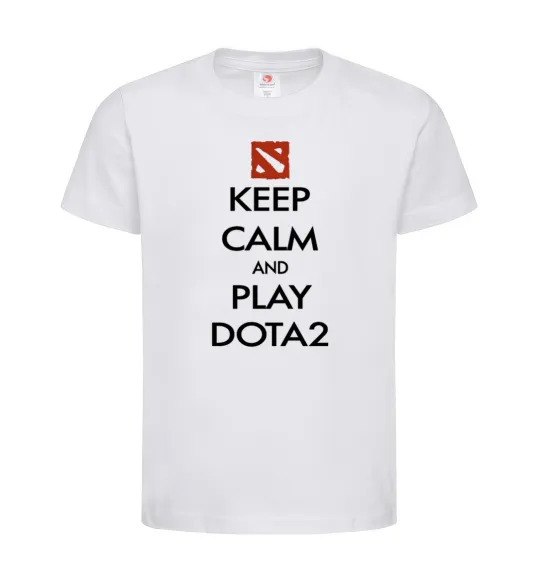 Дитяча футболка Keep calm and play Dota2 Білий фото