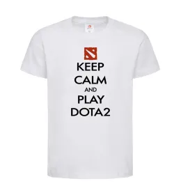 Дитяча футболка Keep calm and play Dota2 Білий фото