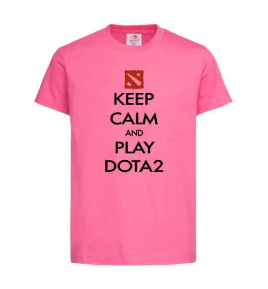 Дитяча футболка Keep calm and play Dota2 Яскраво-рожевий фото