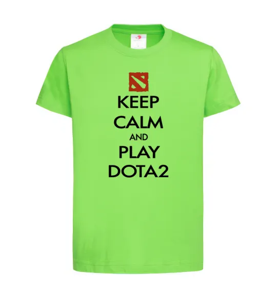 Дитяча футболка Keep calm and play Dota2 Лаймовий фото