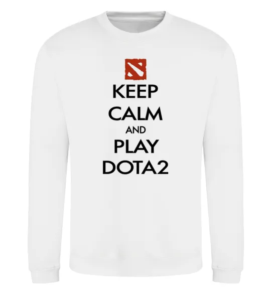 Свитшот Keep calm and play Dota2 Белый фото