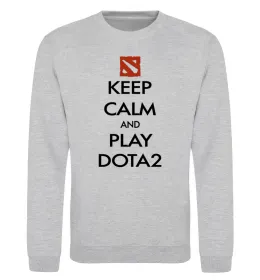 Світшот Keep calm and play Dota2 Сірий меланж фото
