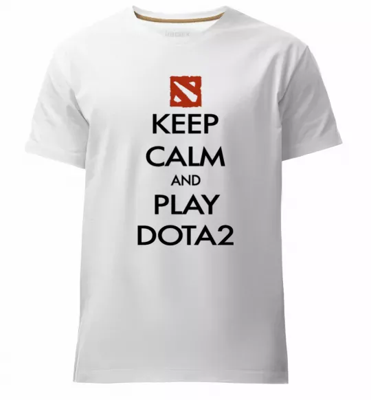 Чоловіча преміум футболка Keep calm and play Dota2 Білий фото