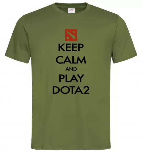 Чоловіча футболка Keep calm and play Dota2 Оливковий фото