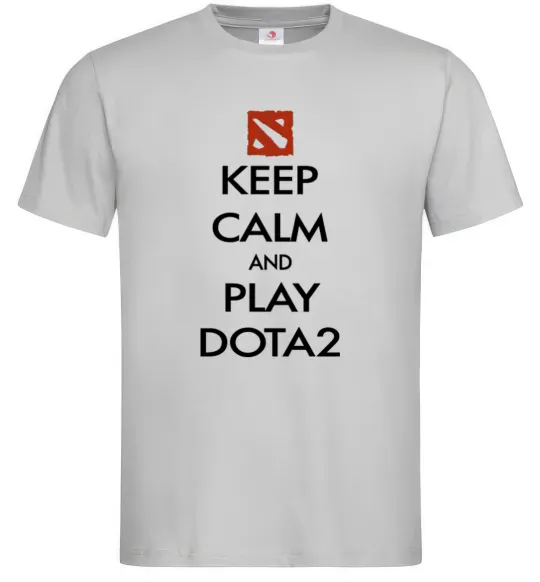 Чоловіча футболка Keep calm and play Dota2 Сірий фото