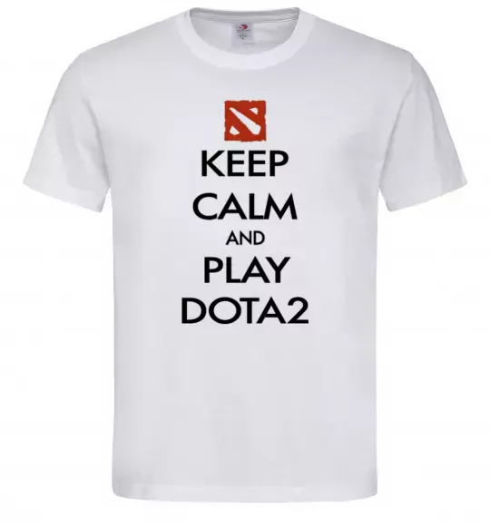 Чоловіча футболка Keep calm and play Dota2 Білий фото