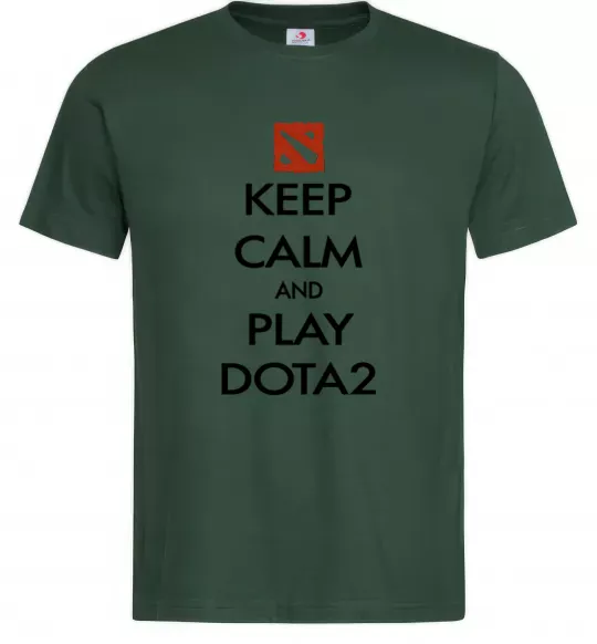 Чоловіча футболка Keep calm and play Dota2 Темно-зелений фото
