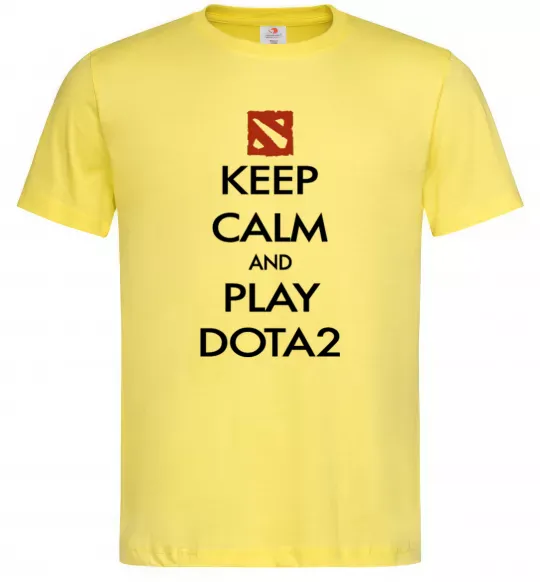 Чоловіча футболка Keep calm and play Dota2 Лимонний фото
