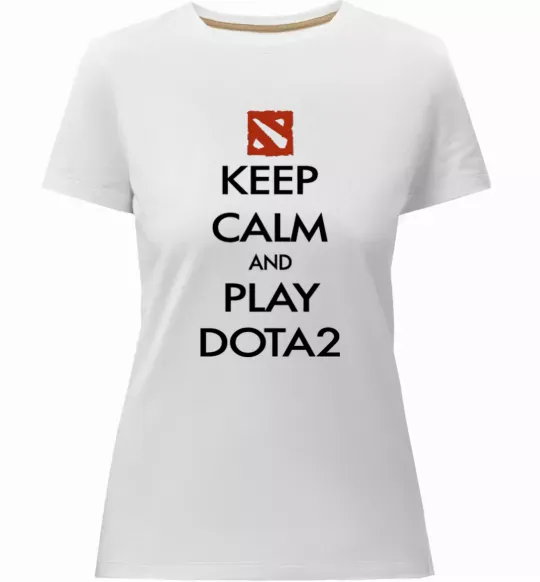 Жіноча преміум футболка Keep calm and play Dota2 Білий фото