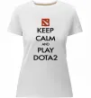 Жіноча преміум футболка Keep calm and play Dota2 Білий фото
