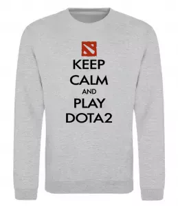Свитшот Keep calm and play Dota2 Серый меланж фото