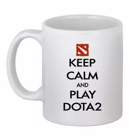 Чашка керамічна Keep calm and play Dota2 Білий фото