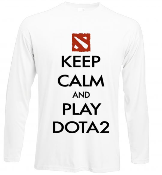 Лонгслів Keep calm and play Dota2 Білий фото