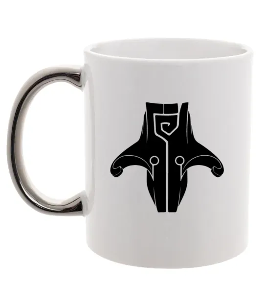 Чашка з кольоровою ручкою Juggernaut Срібло фото