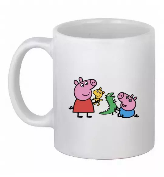 Чашка керамическая Пеппа і Джордж з іграшками Белый фото