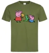Мужская футболка Пеппа і Джордж з іграшками Оливковый фото