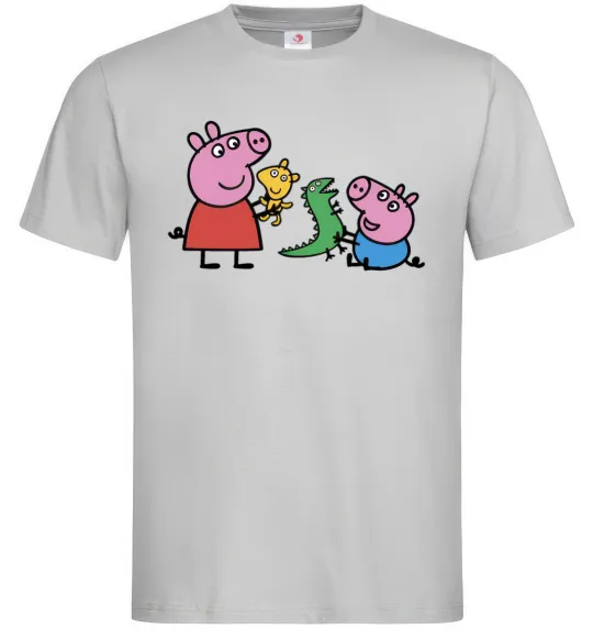 Мужская футболка Пеппа і Джордж з іграшками Серый фото