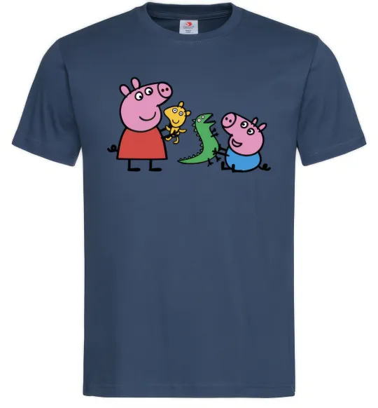 Мужская футболка Пеппа і Джордж з іграшками Темно-синий фото