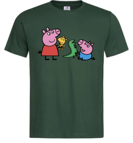 Мужская футболка Пеппа і Джордж з іграшками Темно-зеленый фото