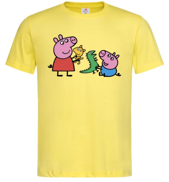 Мужская футболка Пеппа і Джордж з іграшками Лимонный фото