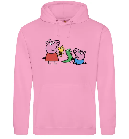 Женская толстовка (худи) Пеппа і Джордж з іграшками Розовый фото