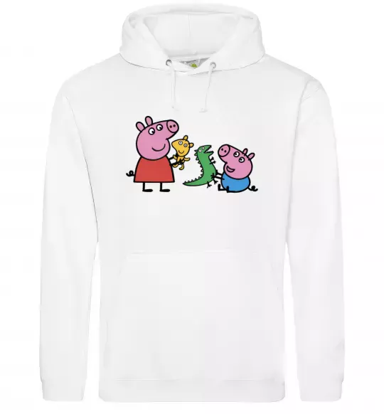 Женская толстовка (худи) Пеппа і Джордж з іграшками Белый фото