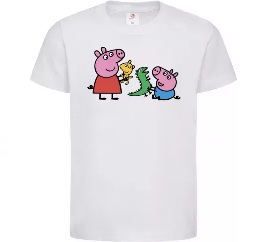 Детская футболка Пеппа і Джордж з іграшками Белый фото