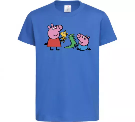 Детская футболка Пеппа і Джордж з іграшками Ярко-синий фото