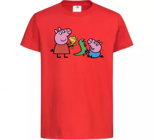 Детская футболка Пеппа і Джордж з іграшками Красный фото