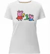 Женская премиум футболка Пеппа і Джордж з іграшками Белый фото