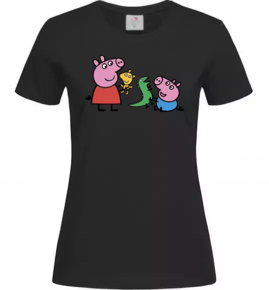 Женская футболка Пеппа і Джордж з іграшками Черный фото