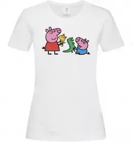 Женская футболка Пеппа і Джордж з іграшками Белый фото