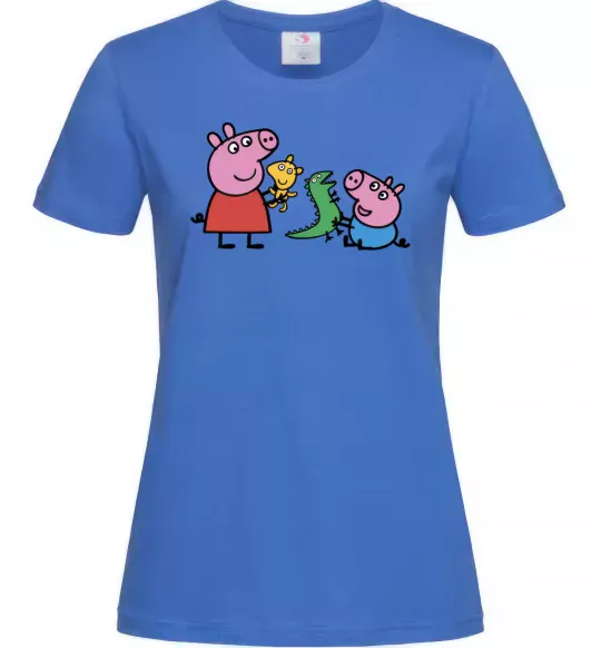 Женская футболка Пеппа і Джордж з іграшками Ярко-синий фото