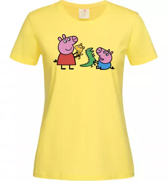Женская футболка Пеппа і Джордж з іграшками Лимонный фото