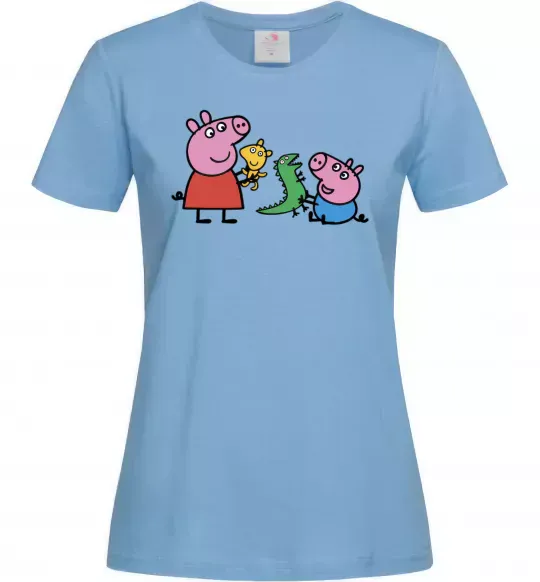 Женская футболка Пеппа і Джордж з іграшками Голубой фото