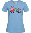 Женская футболка Пеппа і Джордж з іграшками Голубой фото