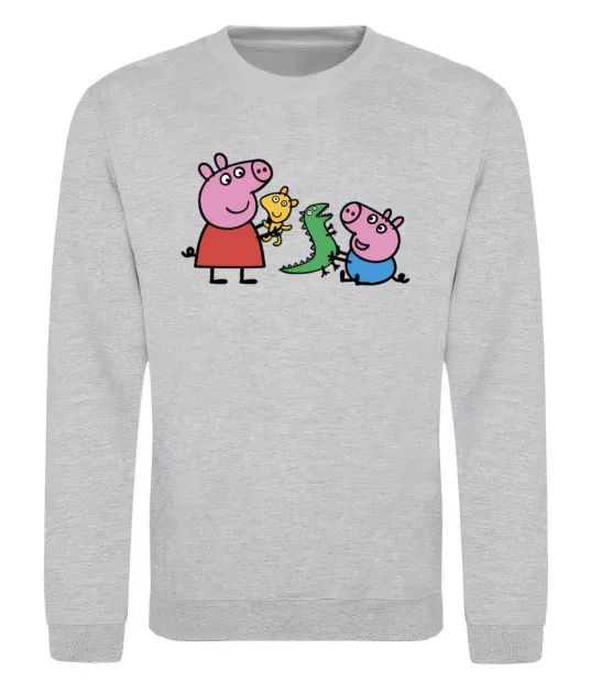 Свитшот Пеппа і Джордж з іграшками Серый меланж фото