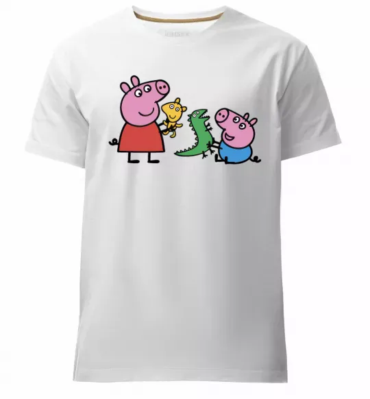 Чоловіча преміум футболка Пеппа і Джордж з іграшками Білий фото