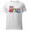 Чоловіча преміум футболка Пеппа і Джордж з іграшками Білий фото