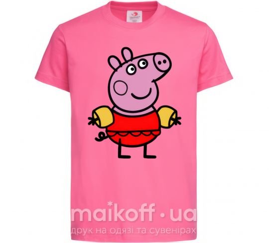 Детская футболка Пеппа в купальнике Ярко-розовый фото