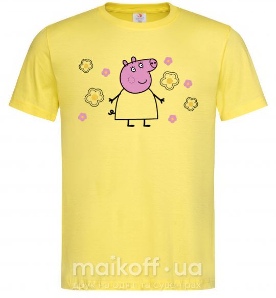 Чоловіча футболка Мама Свинка в цветах Лимонний фото