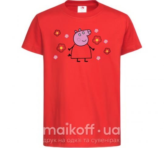 Дитяча футболка Мама Свинка в цветах Червоний фото