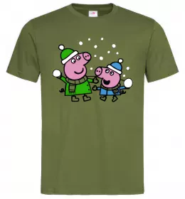 Мужская футболка Папа Свин Белый фото