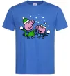 Мужская футболка Пеппа і Джордж грають в сніжки Ярко-синий фото