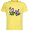 Мужская футболка Пеппа і Джордж грають в сніжки Лимонный фото